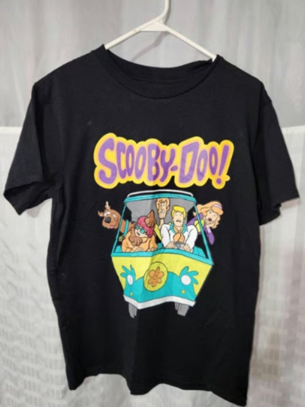 NEW Large Adult Scooby Doo Black Shirt Short Sleeve Cartoon T-Shirt Top